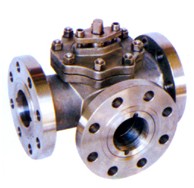 法兰连接三通球阀  